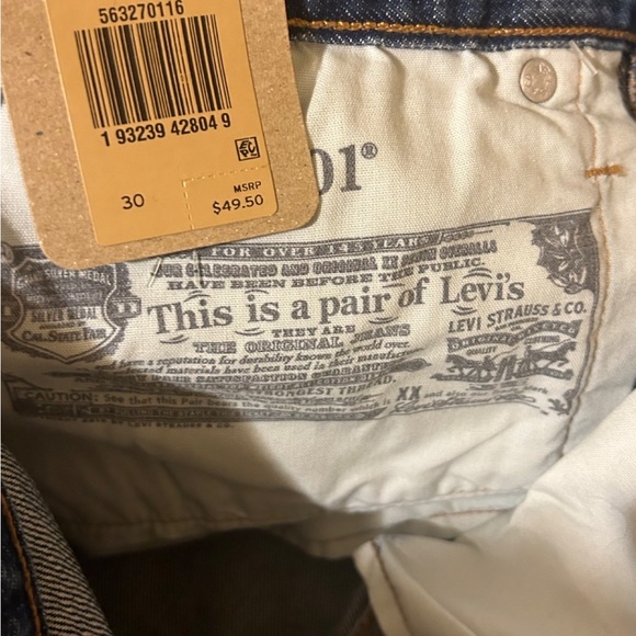 Levi’s 501 Original Shorts Denim Distressed Raw Hem W30 High Rise - Picture 6 of 14